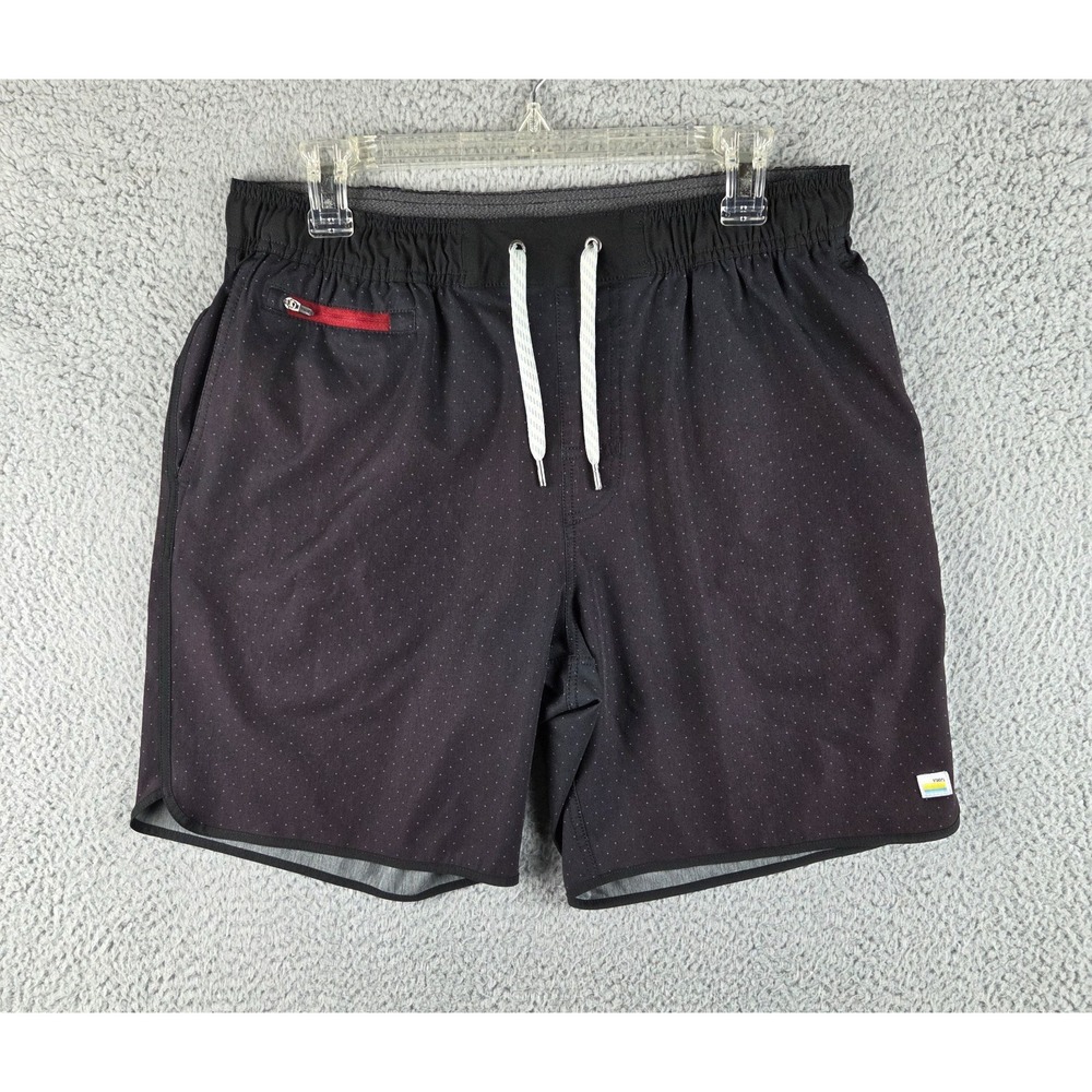 Vuori Banks Shorts Mens Large Gray Polka Dot Performance Gym Running Athletic